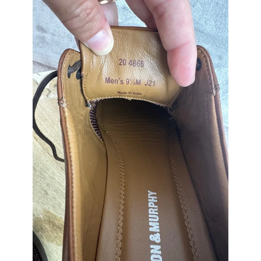 Johnston‎ & Murphy Mens Tan Leather Bicycle Toe Dress Shoes 20-4886 Size 9.5 M